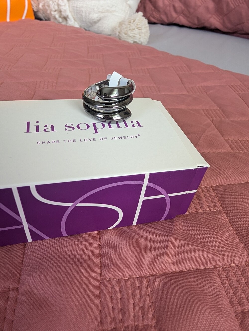 Lia Sophia Size 9 Gunmetal Ring